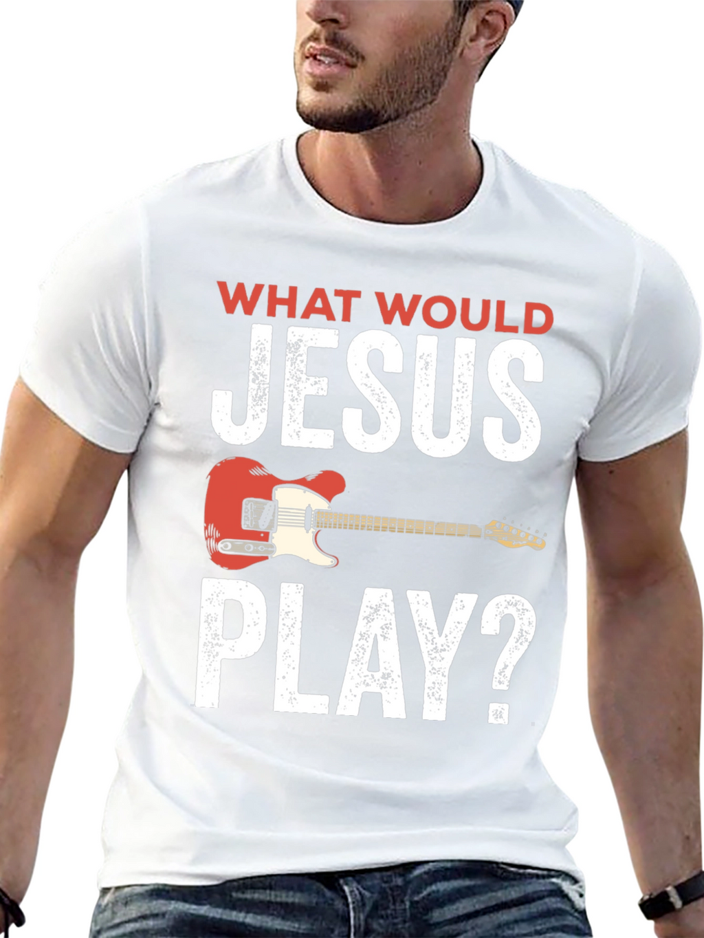What Would Jesus Play T-Shirt - Guitar Edition