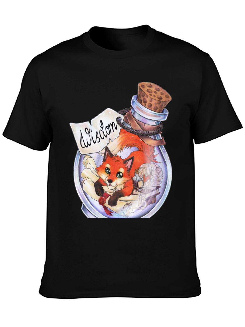 Whimsical Fox in a Bottle Graphic Tee