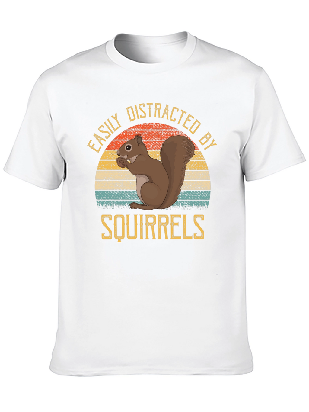 Easily Distracted by Squirrels Black T-Shirt