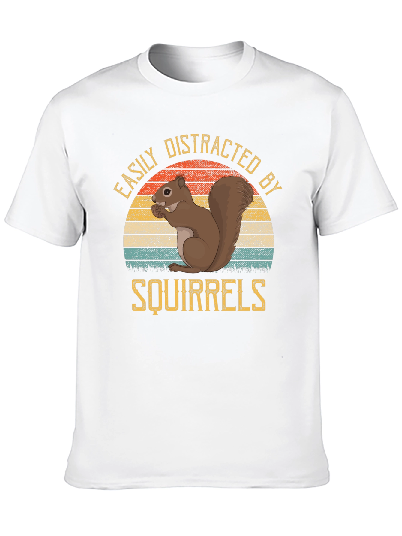 Easily Distracted by Squirrels Black T-Shirt