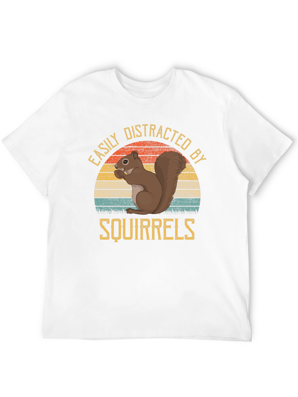 Easily Distracted by Squirrels Black T-Shirt