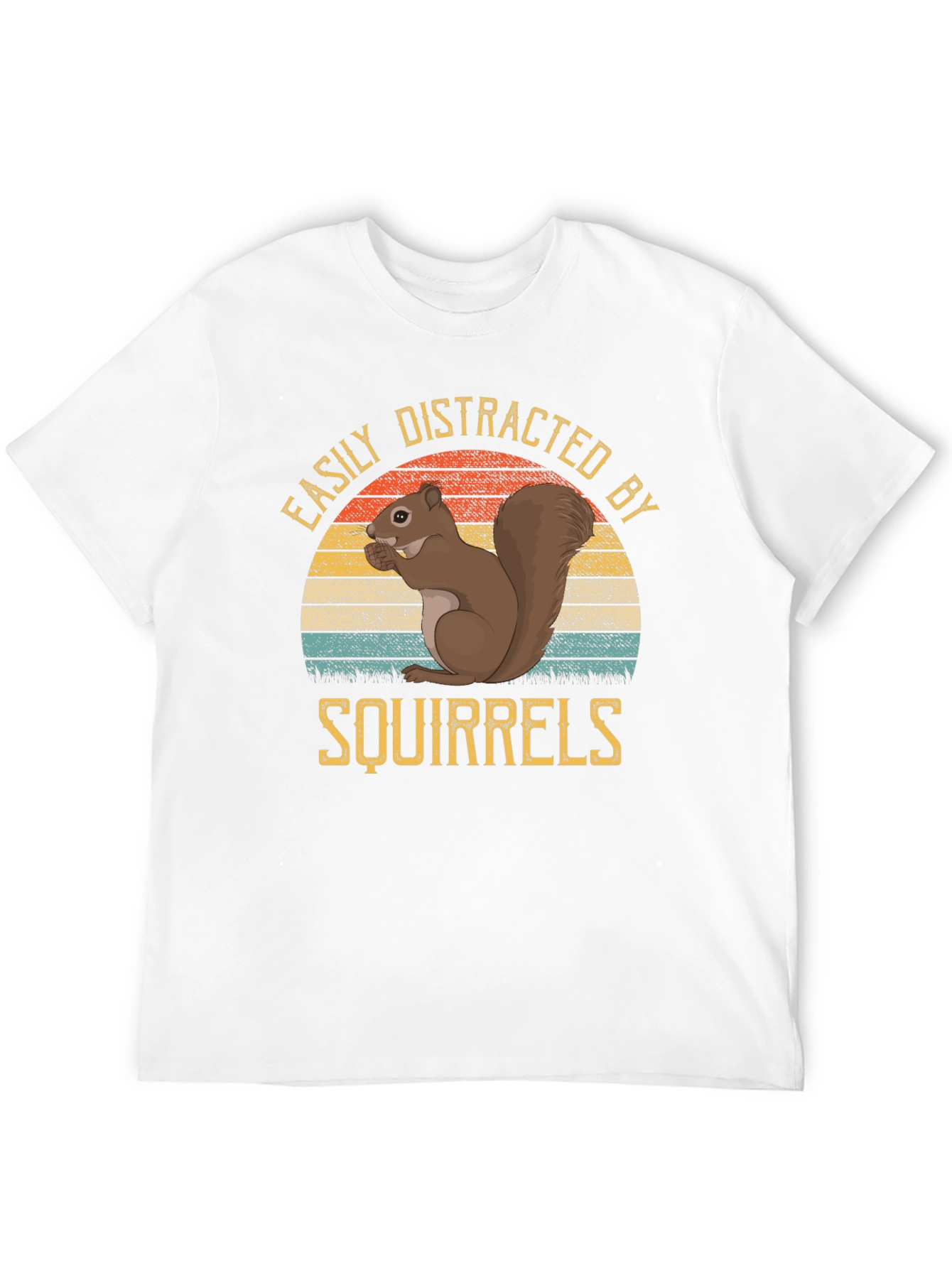 Easily Distracted by Squirrels Black T-Shirt