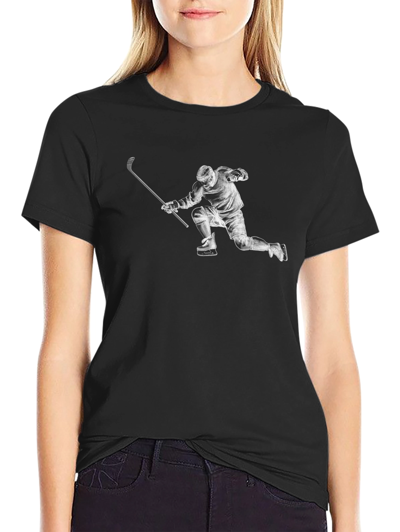 Hockey Player Graphic T-Shirt