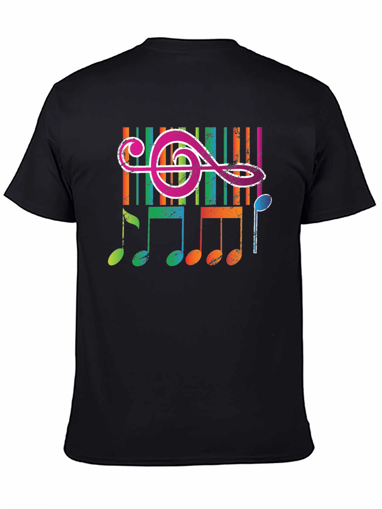 Colorful Music Notes Graphic T-Shirt