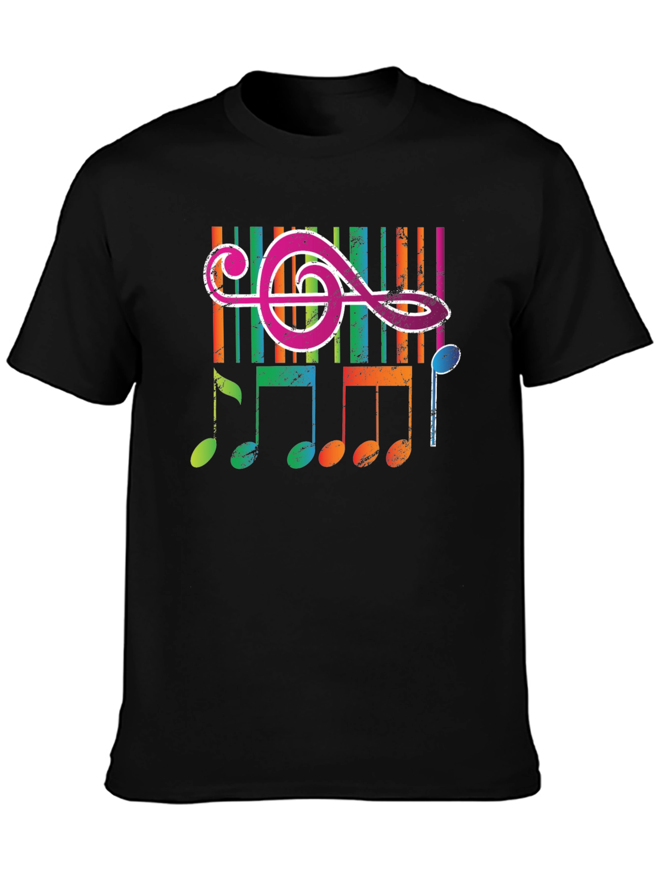 Colorful Music Notes Graphic T-Shirt