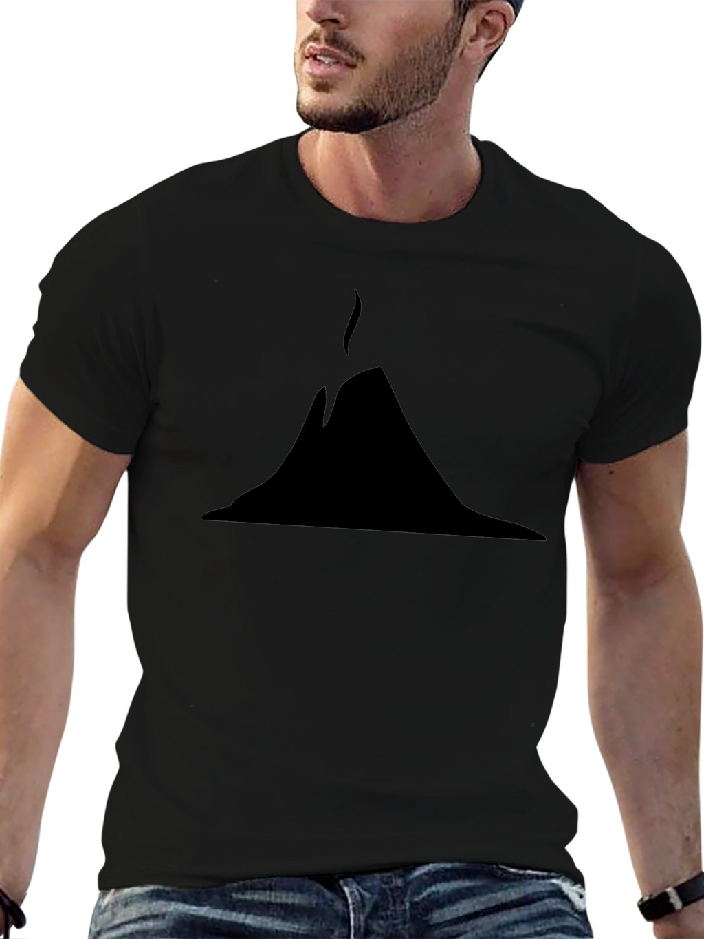 Erupting Volcano Graphic Tee - Black