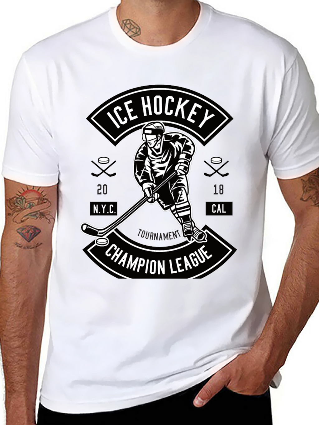 Ice Hockey Champion League Graphic T-Shirt