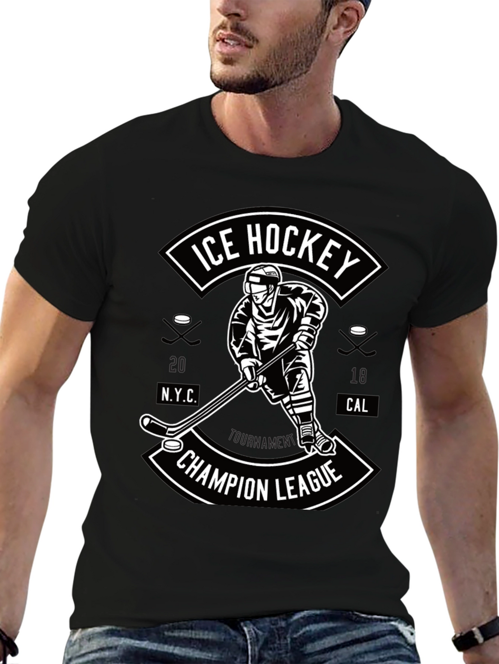 Ice Hockey Champion League Graphic T-Shirt