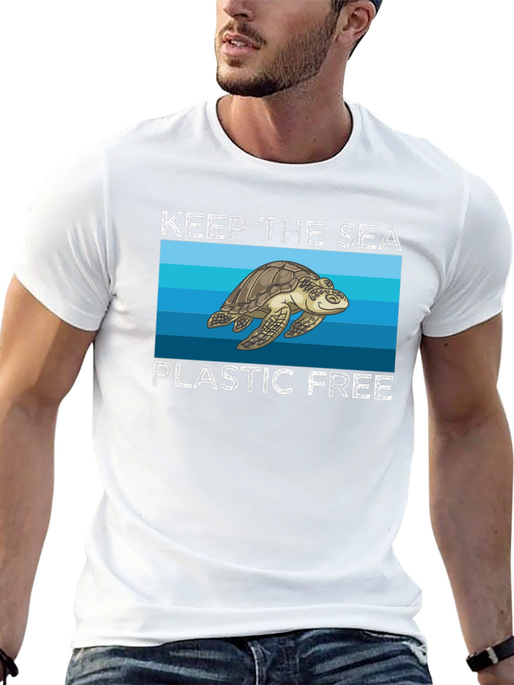 Keep the Sea Plastic Free Turtle Graphic Tee