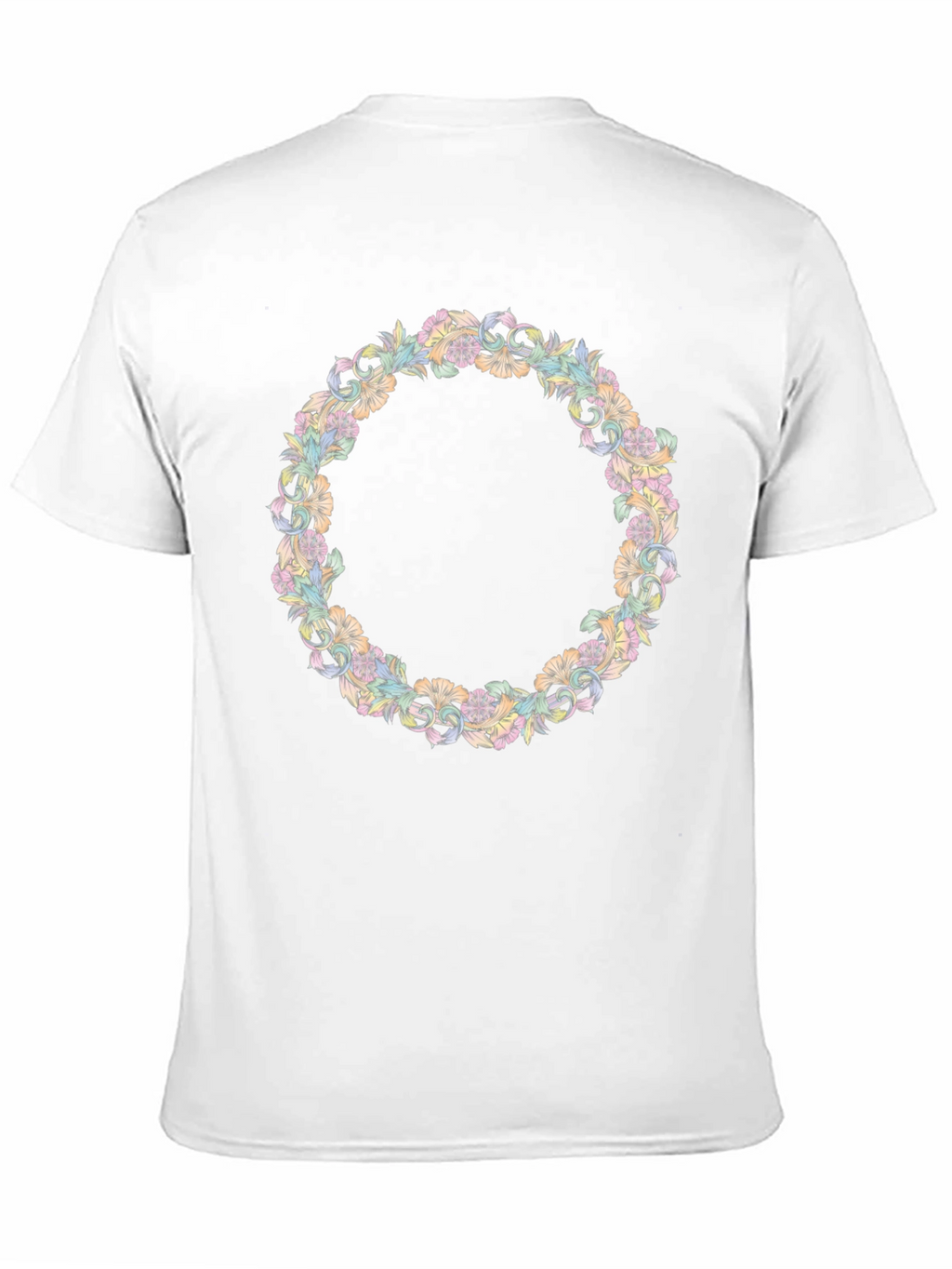 Floral Wreath Graphic Tee - Stylish Black T-Shirt