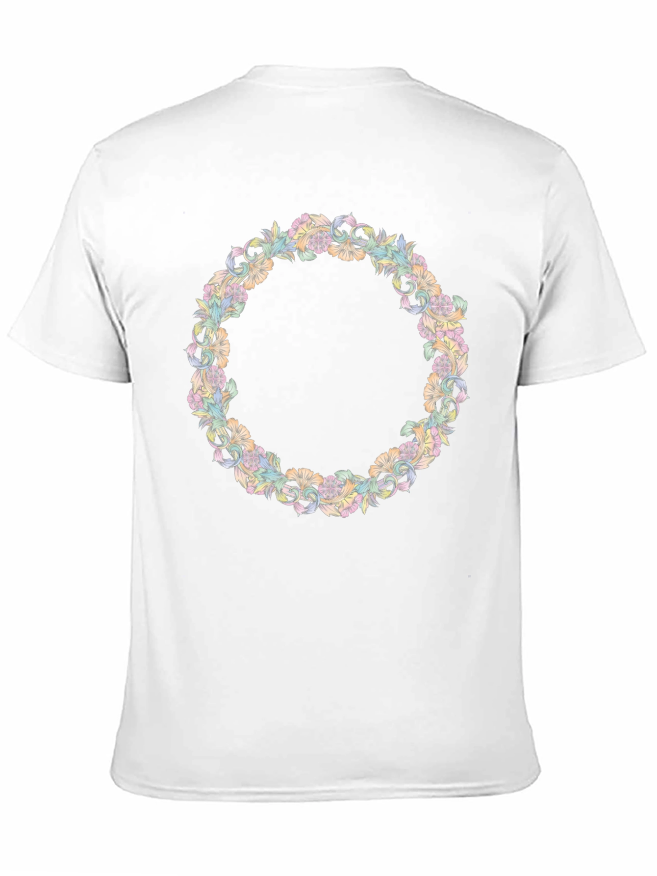 Floral Wreath Graphic Tee - Stylish Black T-Shirt