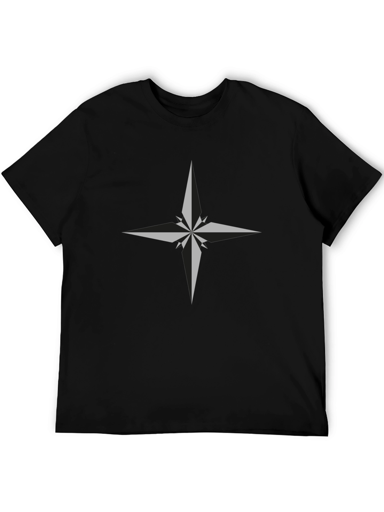 Stylish Compass Rose Black T-Shirt for Men