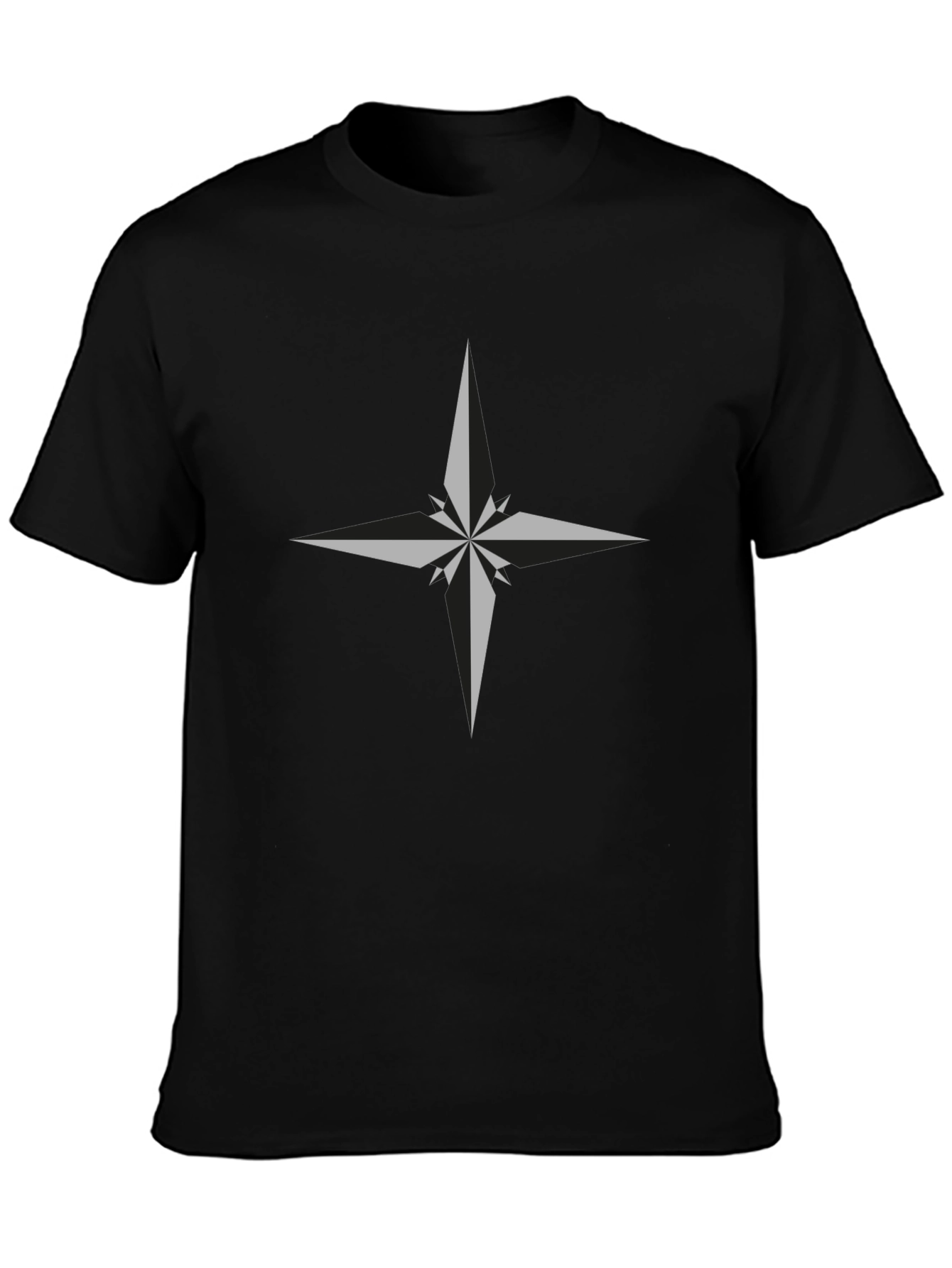 Stylish Compass Rose Black T-Shirt for Men