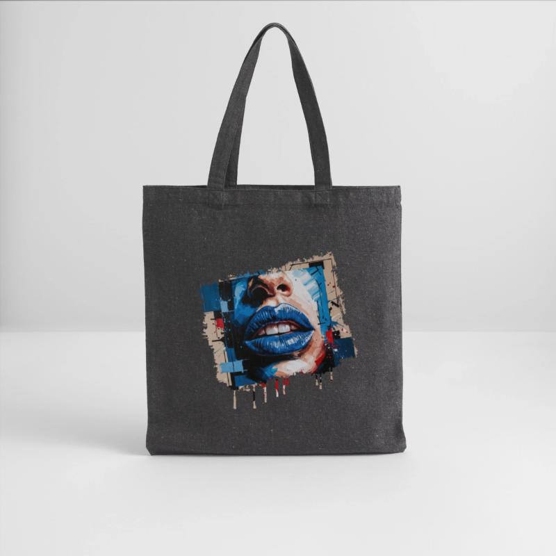 Abstract lips painted with a colorful brush