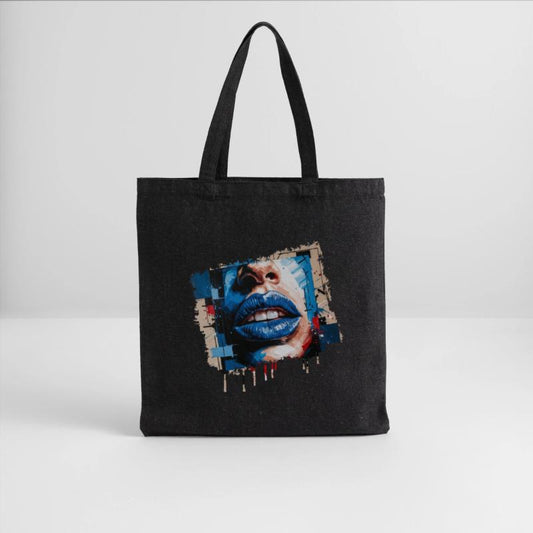 Abstract lips painted with a colorful brush