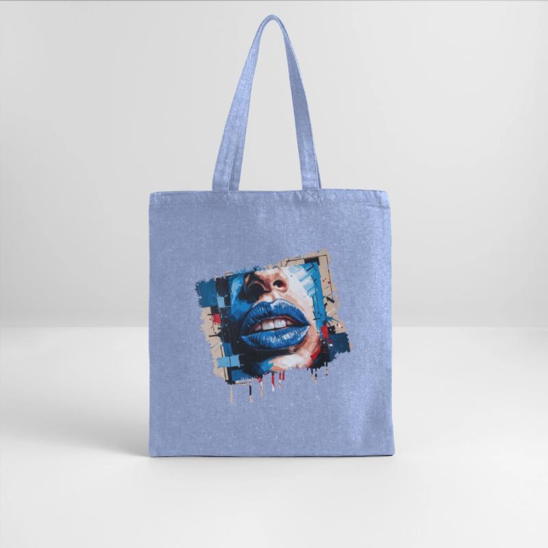 Abstract lips painted with a colorful brush