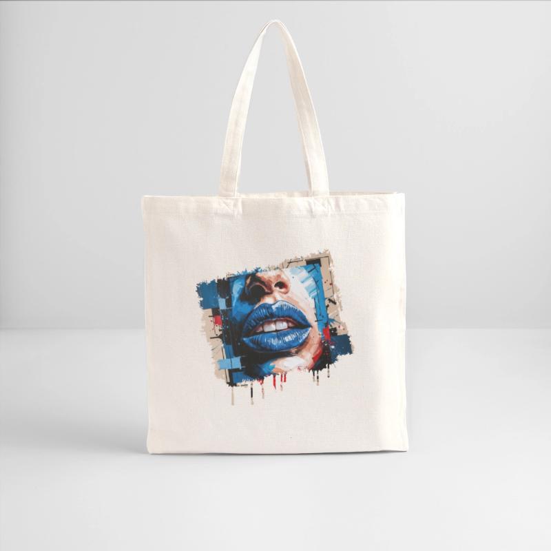 Abstract lips painted with a colorful brush