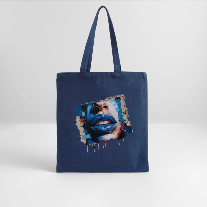 Abstract lips painted with a colorful brush