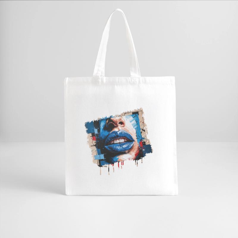 Abstract lips painted with a colorful brush