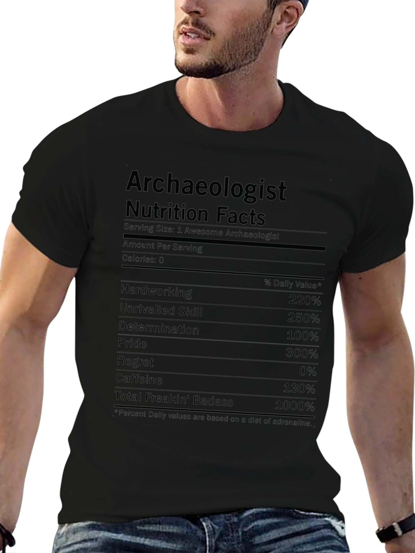 Archaeologist Nutrition Facts Funny T-Shirt