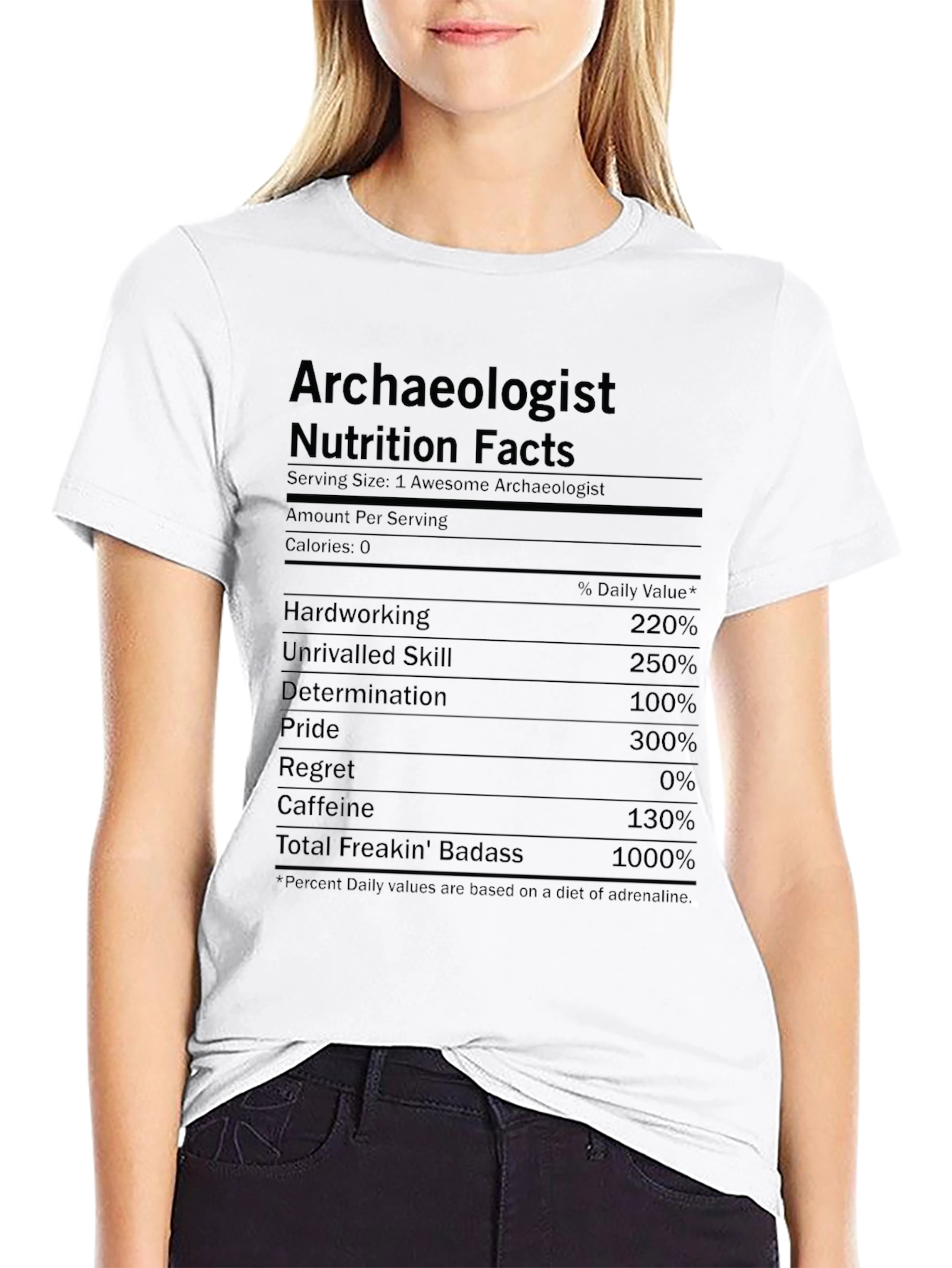 Archaeologist Nutrition Facts Funny T-Shirt