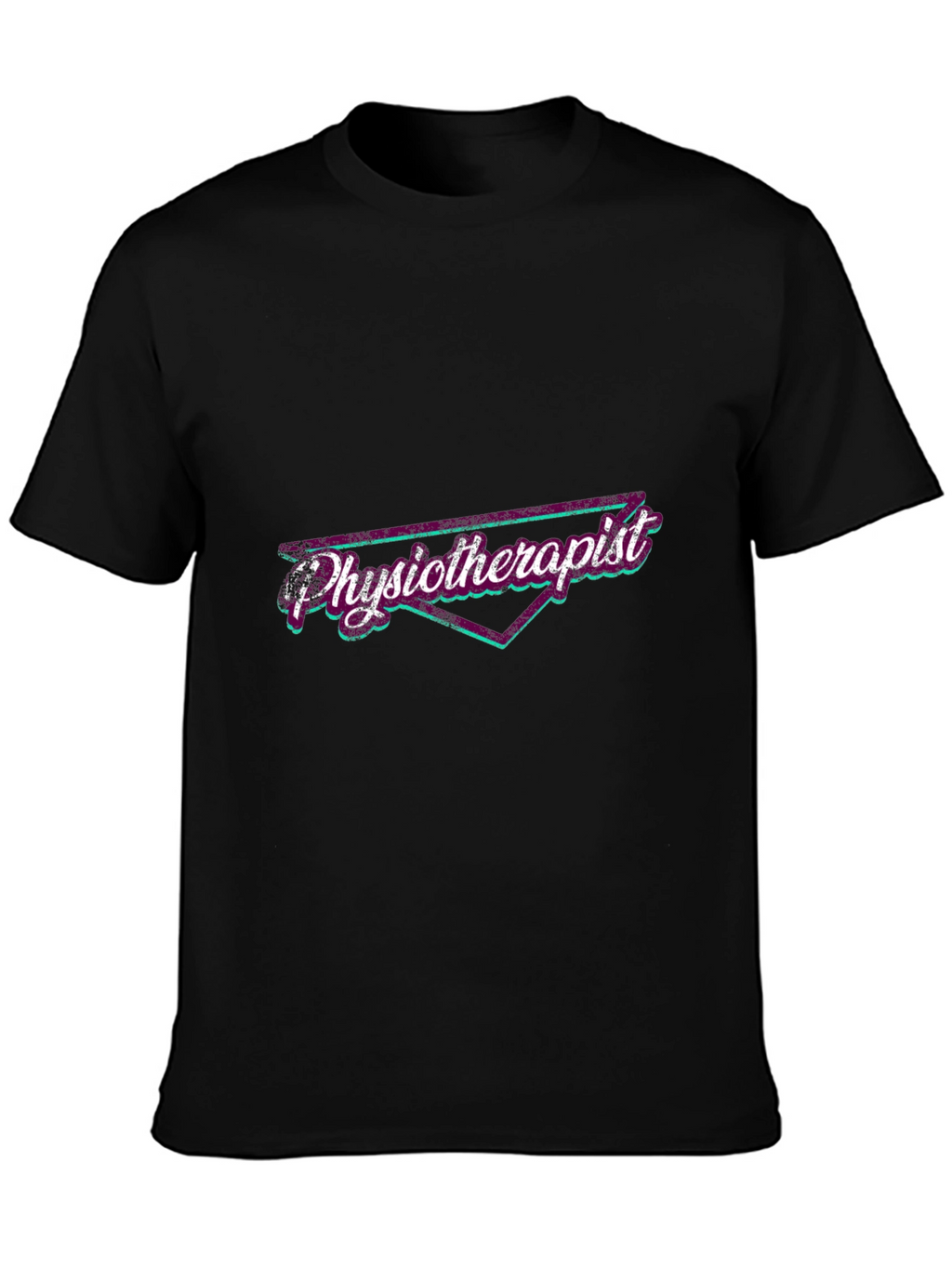 Retro Physiotherapist Graphic T-Shirt - Black