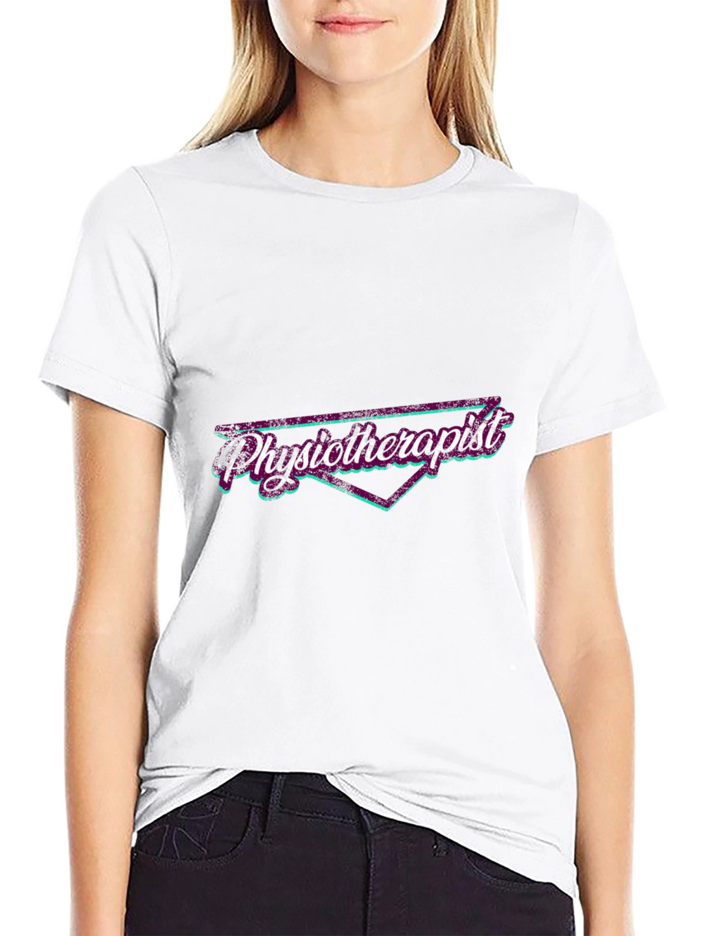 Retro Physiotherapist Graphic T-Shirt - Black