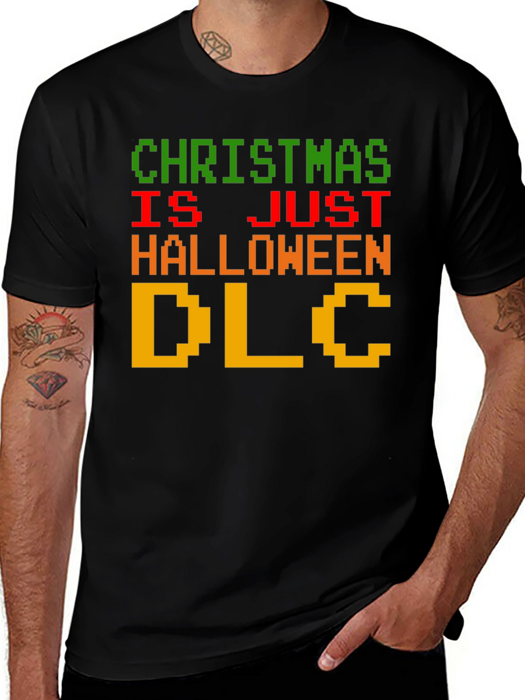 Christmas is Just Halloween DLC Funny Graphic Tee