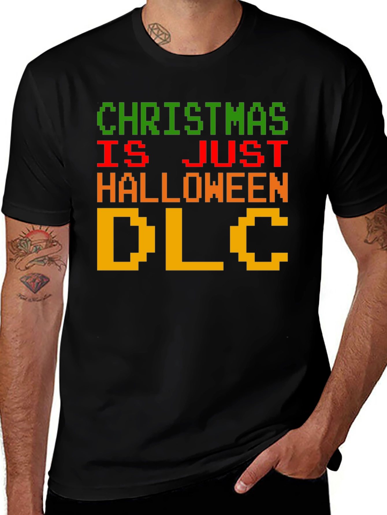 Christmas is Just Halloween DLC Funny Graphic Tee