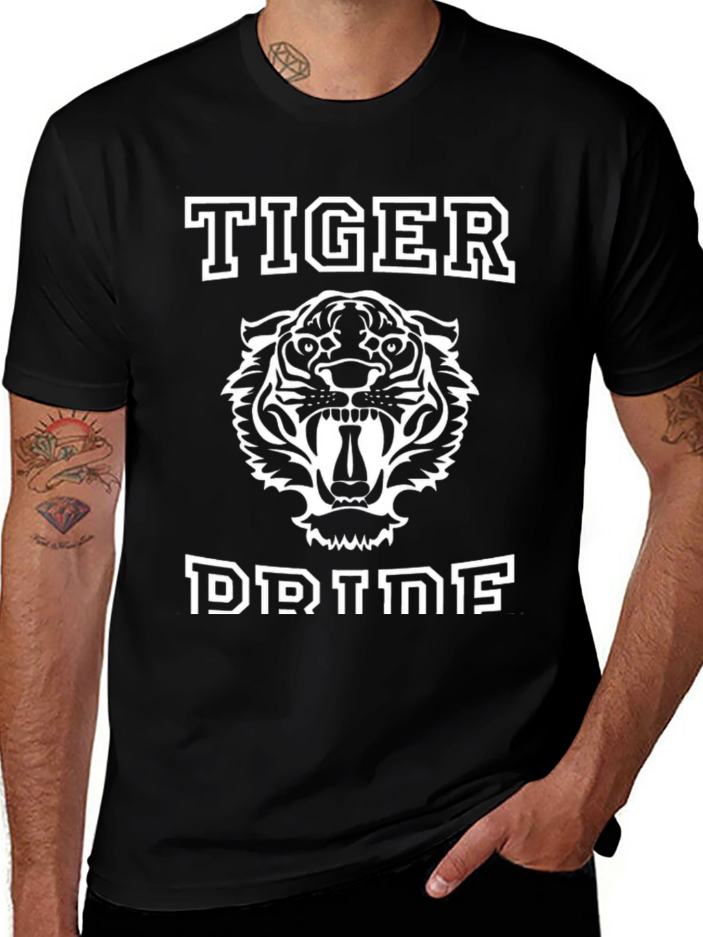 Tiger Prime Graphic Tee - Black Cotton Blend