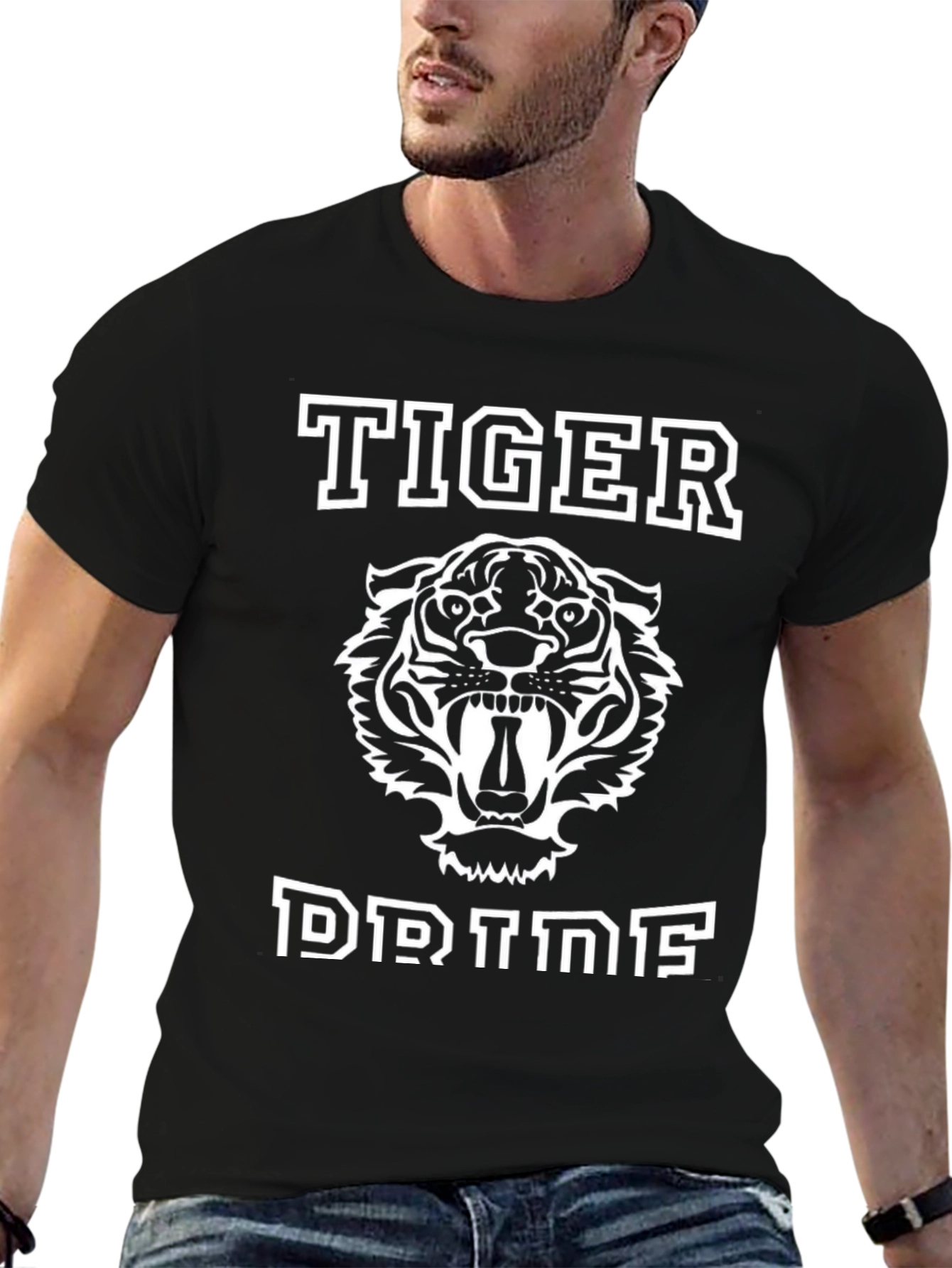 Tiger Prime Graphic Tee - Black Cotton Blend