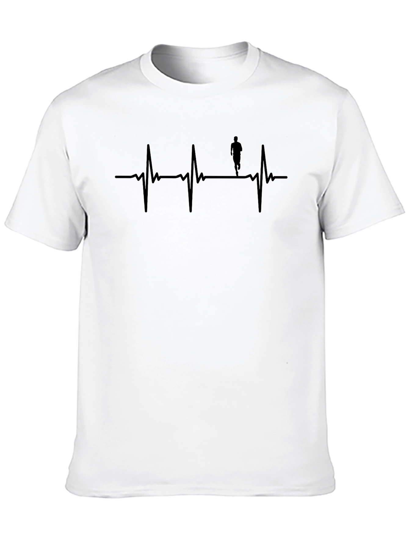 Runner Heartbeat T-Shirt - Black Athletic Tee