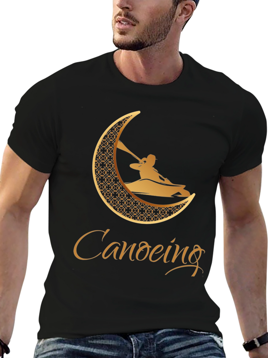 Canoeing Graphic Tee - Black