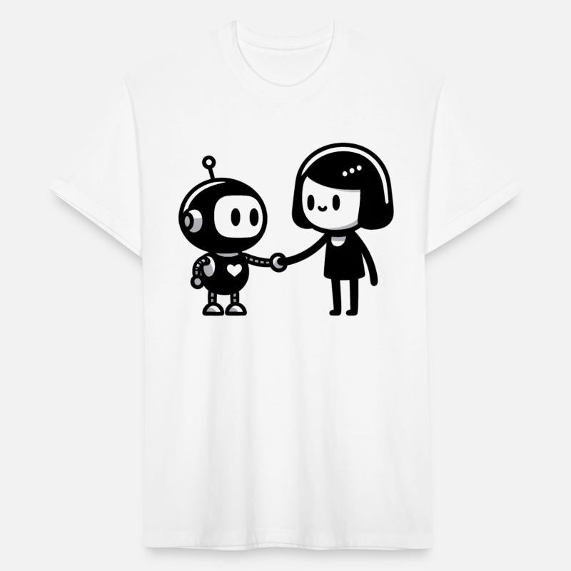 AI Ethics Robot Shaking Hands with a Woman