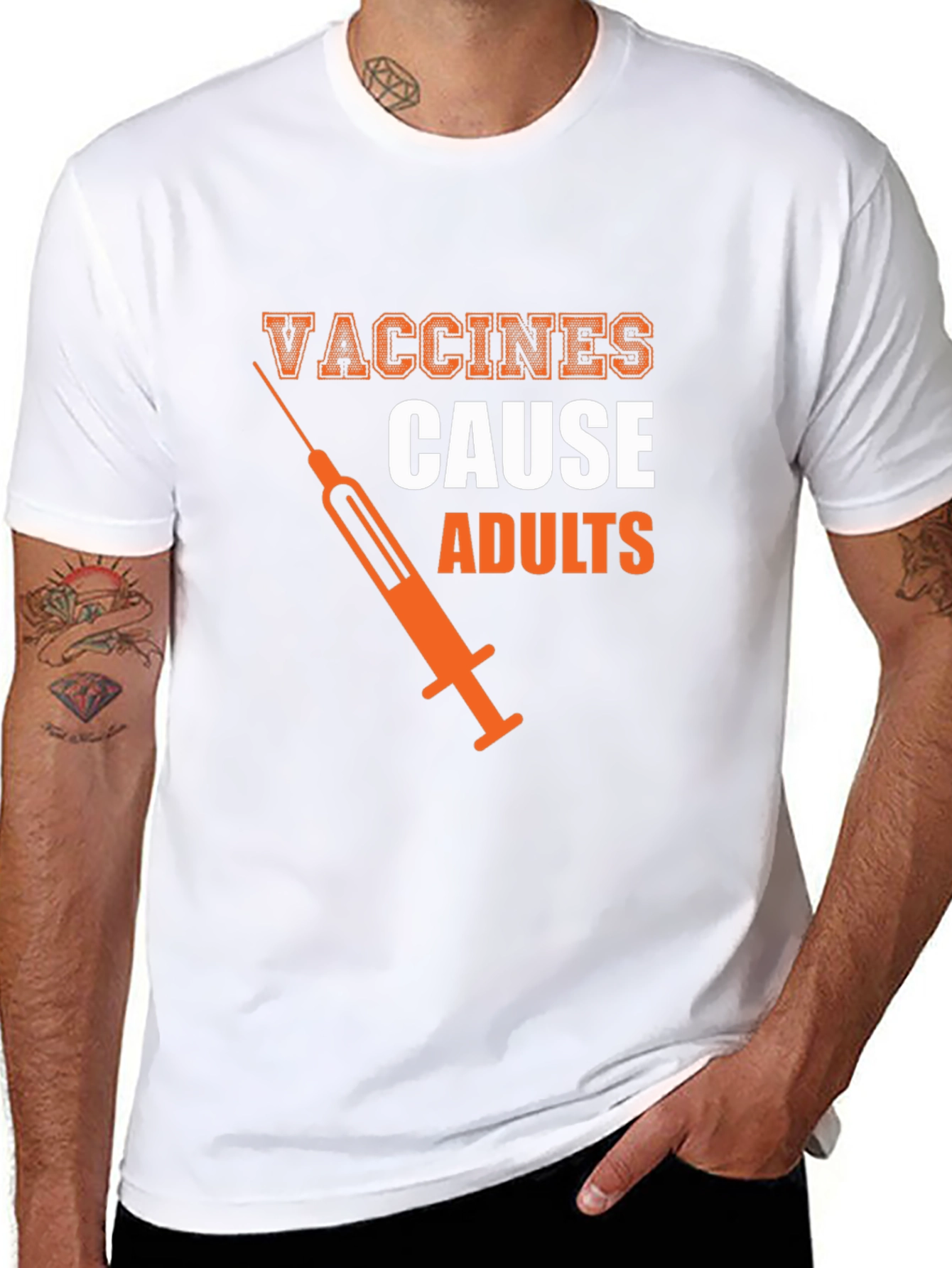Vaccines Cause Adults Graphic Tee