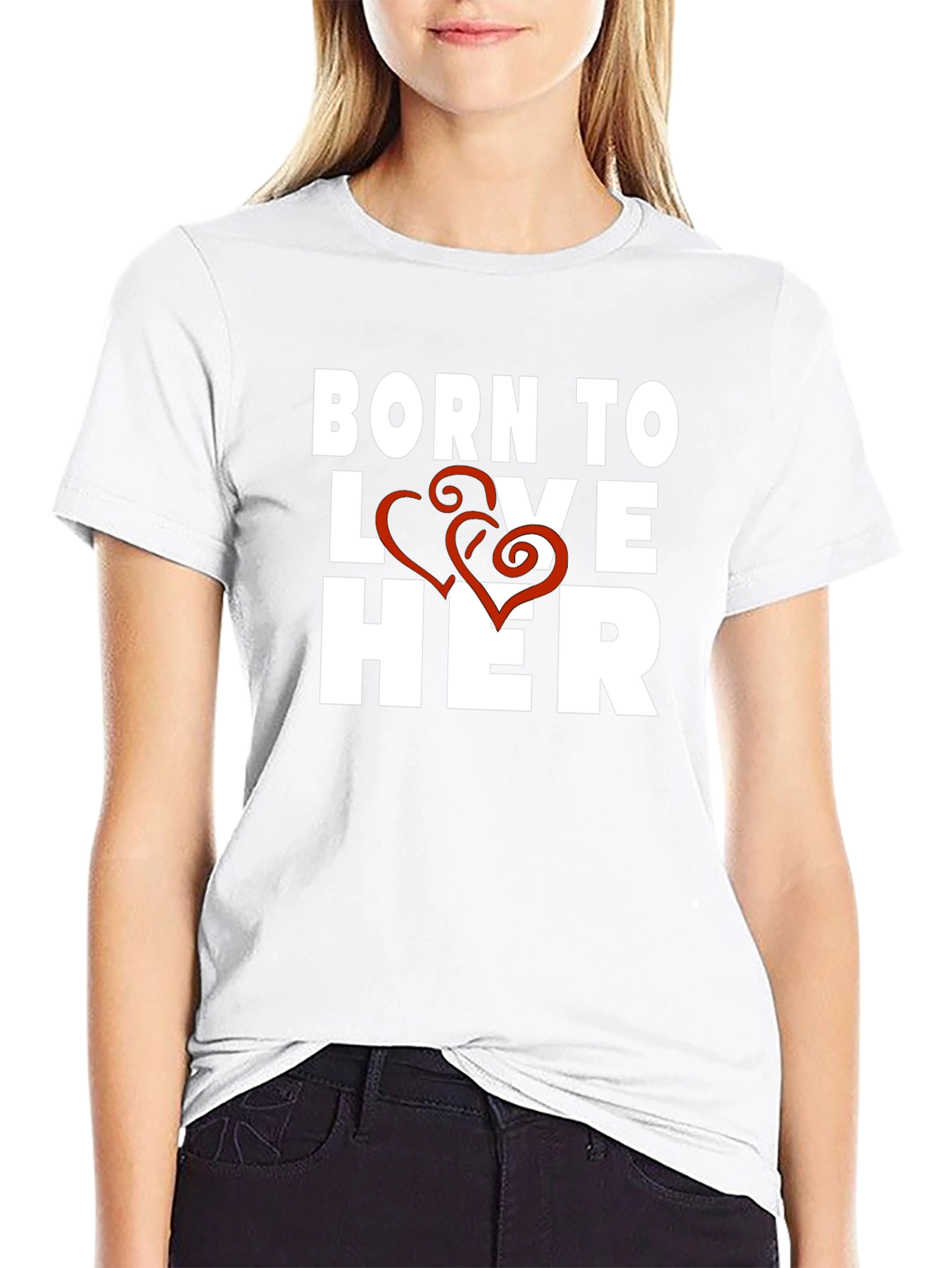 Born to Love Her Black Graphic Tee