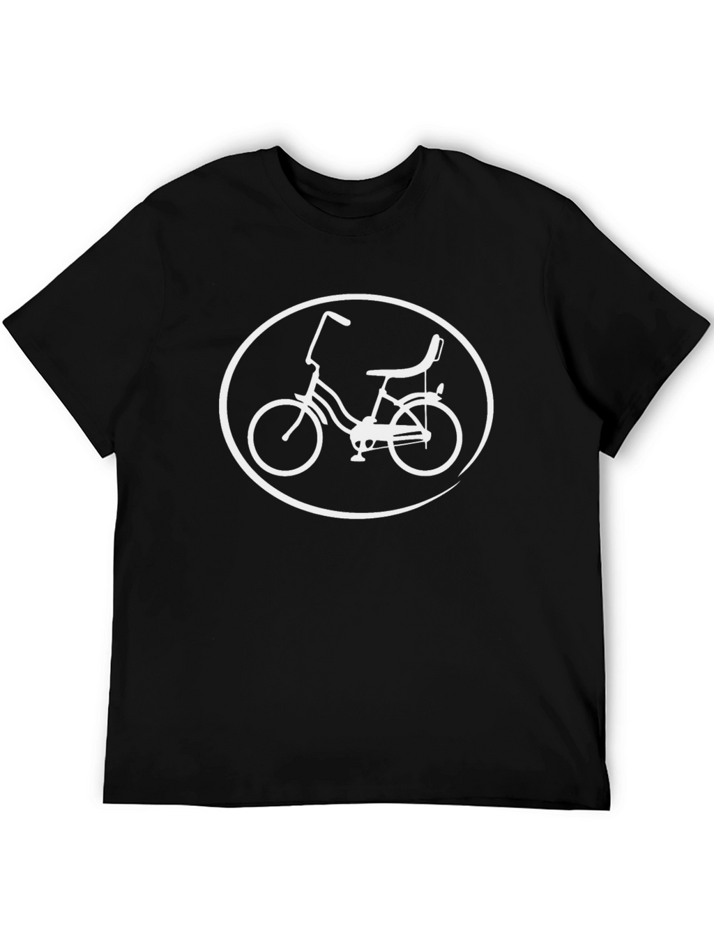 Retro Bike T-Shirt - Classic White Design on Black