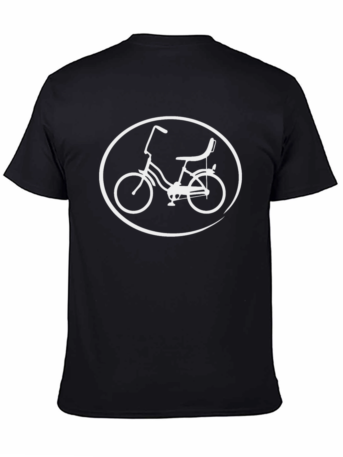 Retro Bike T-Shirt - Classic White Design on Black