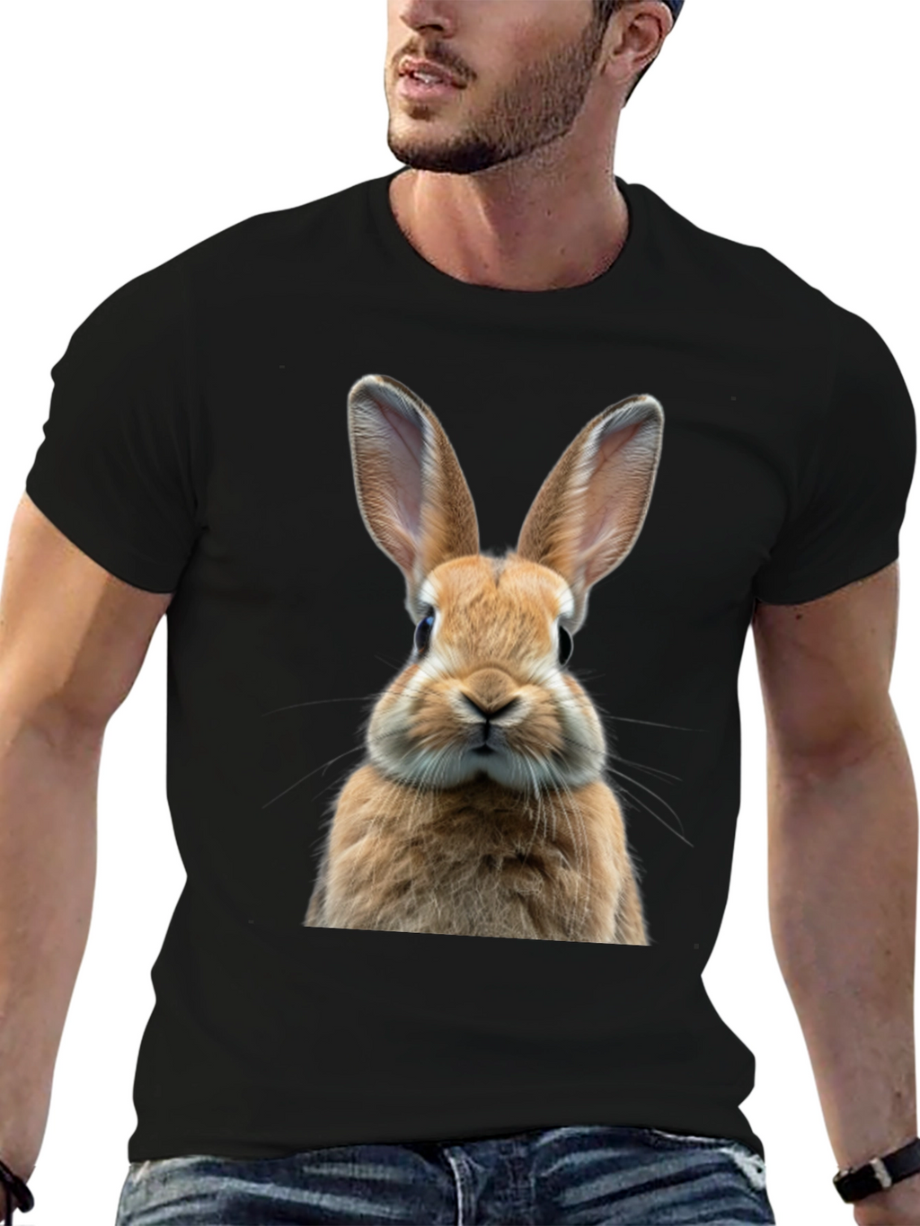 Rabbit Graphic Tee - Cute Animal Print Shirt