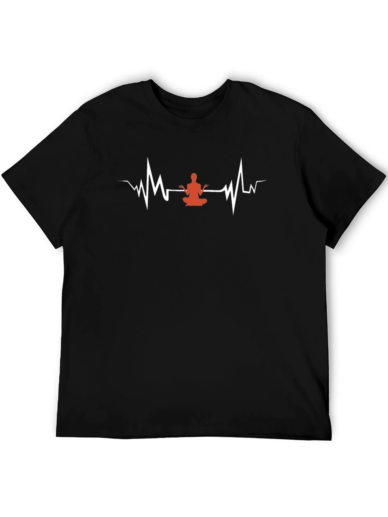 Yoga Heartbeat T-Shirt - Black Cotton Tee