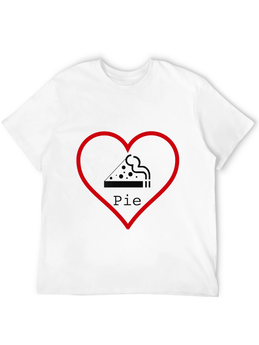 Pizza Pie Heart Graphic Tee - Casual Black T-Shirt