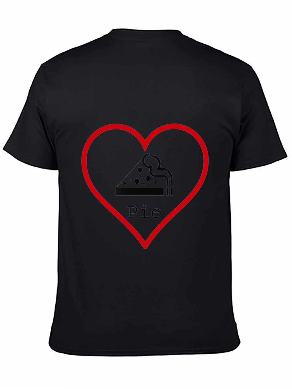 Pizza Pie Heart Graphic Tee - Casual Black T-Shirt