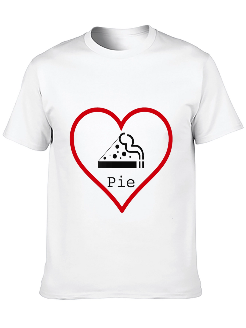 Pizza Pie Heart Graphic Tee - Casual Black T-Shirt