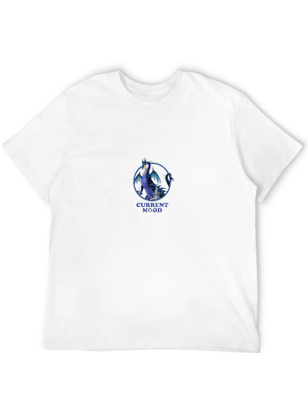 Moody Dragon Graphic Tee - Black Cotton T-Shirt