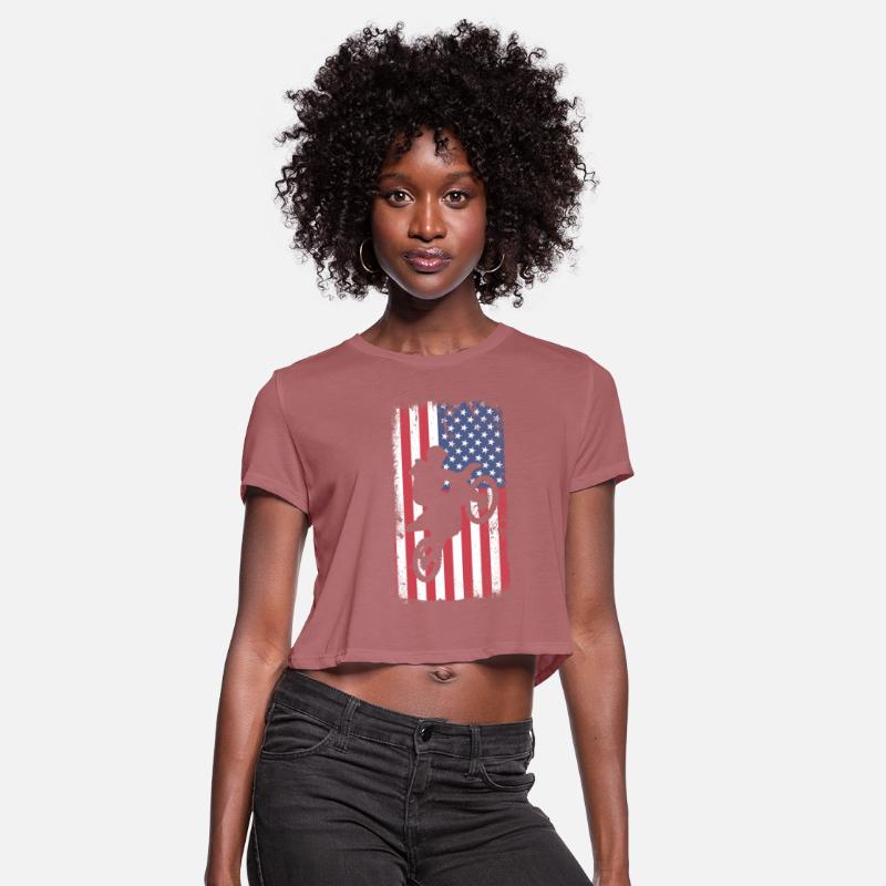 American usa flag dirt bike rider motocross