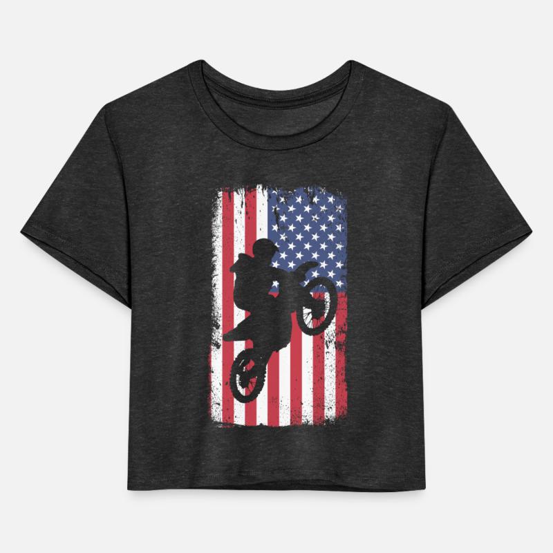 American usa flag dirt bike rider motocross