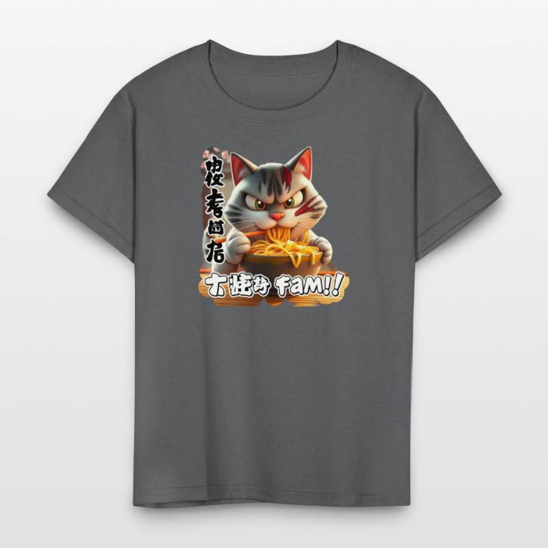 Angry Cat Eating Spicy Ramen Design