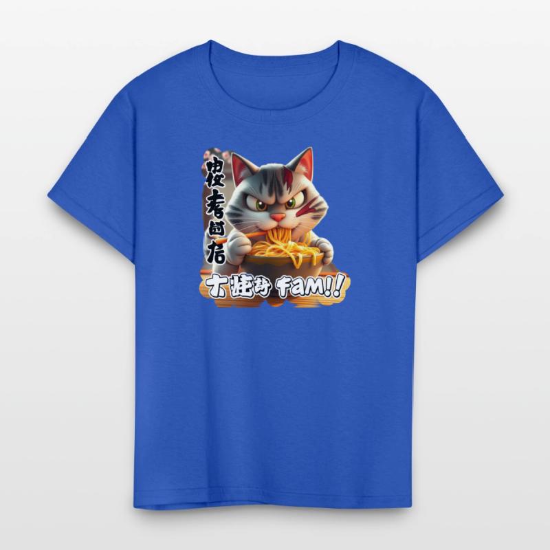Angry Cat Eating Spicy Ramen Design