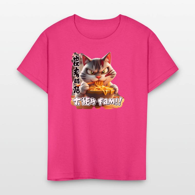 Angry Cat Eating Spicy Ramen Design