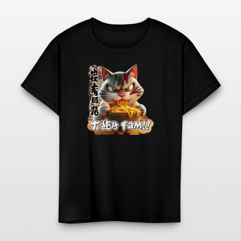 Angry Cat Eating Spicy Ramen Design